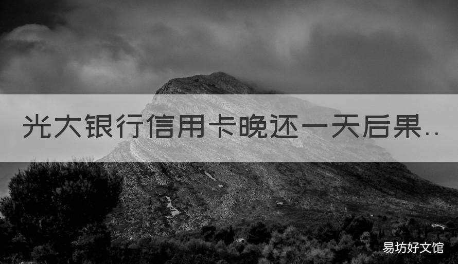 光大银行信用卡晚还一天后果 光大银行信用卡晚还一天后果怎么样