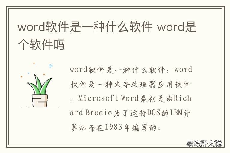 word软件是一种什么软件 word是一个软件