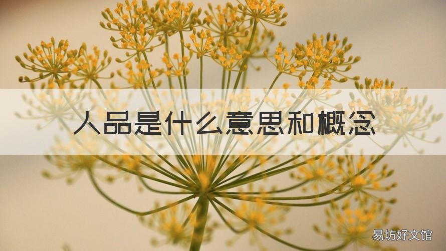 人品是什么意思和概念 人品一般是什么意思