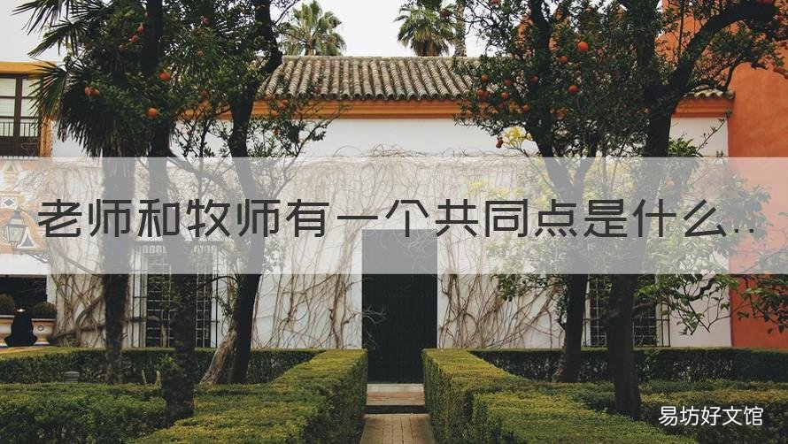 老师和牧师有一个共同点是什么