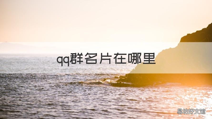 qq群名片在哪里 qq群名片在哪里改手机版
