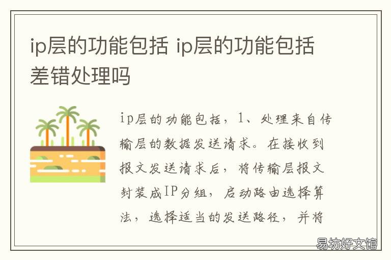 ip层的功能包括 ip层是指