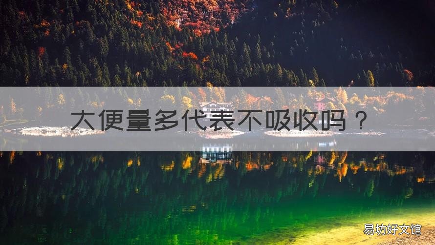 大便量多代表不吸收吗 大便量多是吸收不好吗