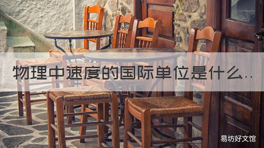物理中速度的国际单位是什么 速度的物理含义及单位