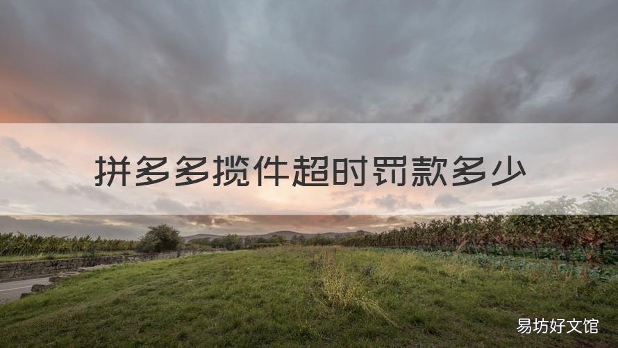 拼多多揽件超时罚款多少 拼多多揽件后超过24小时罚款