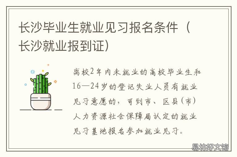 长沙毕业生就业见习报名条件 长沙毕业生就业指导中心