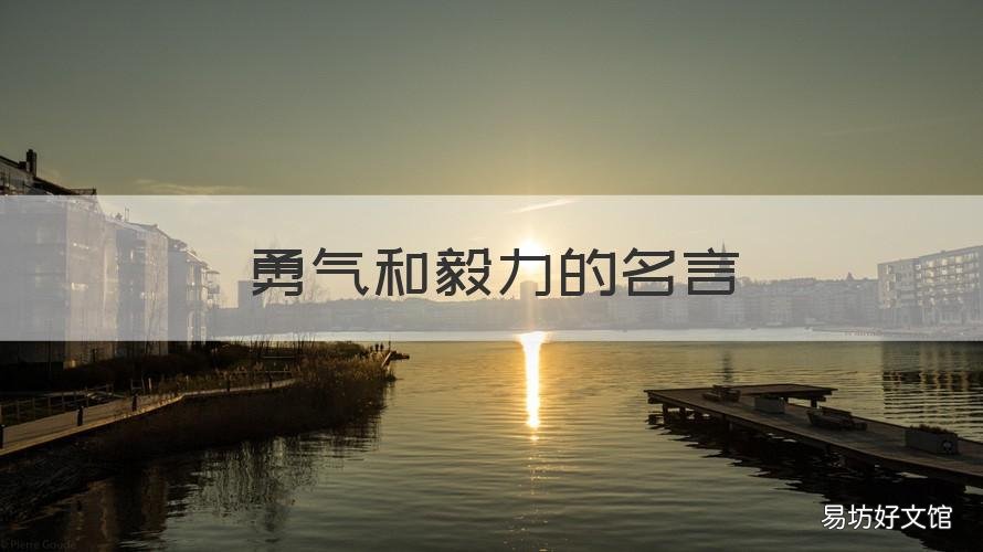 勇气和毅力的名言 有毅力的名言