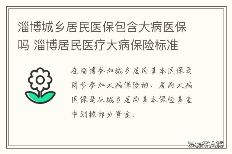 淄博城乡居民医保包含大病医保吗 淄博城乡居民医保包含大病医疗吗