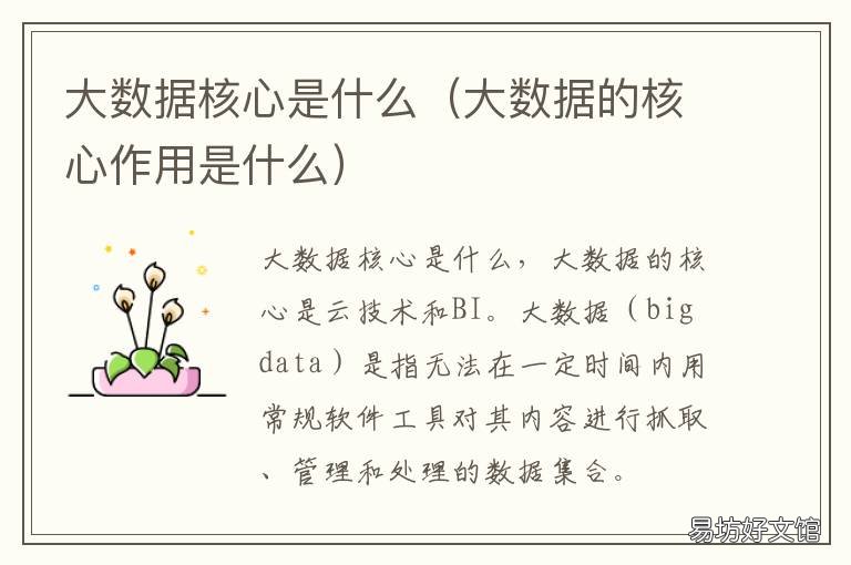 大数据核心是什么 数据核心是什么意思