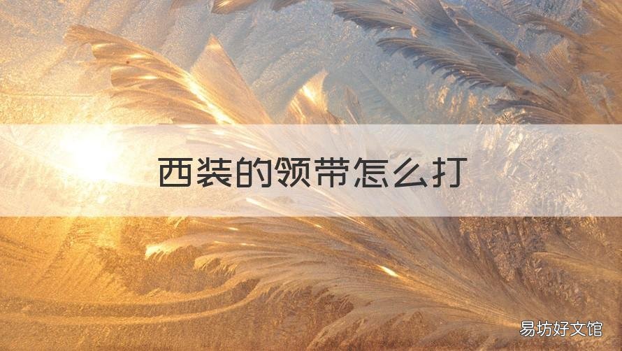 西装的领带怎么打 西装的领带怎么打结的