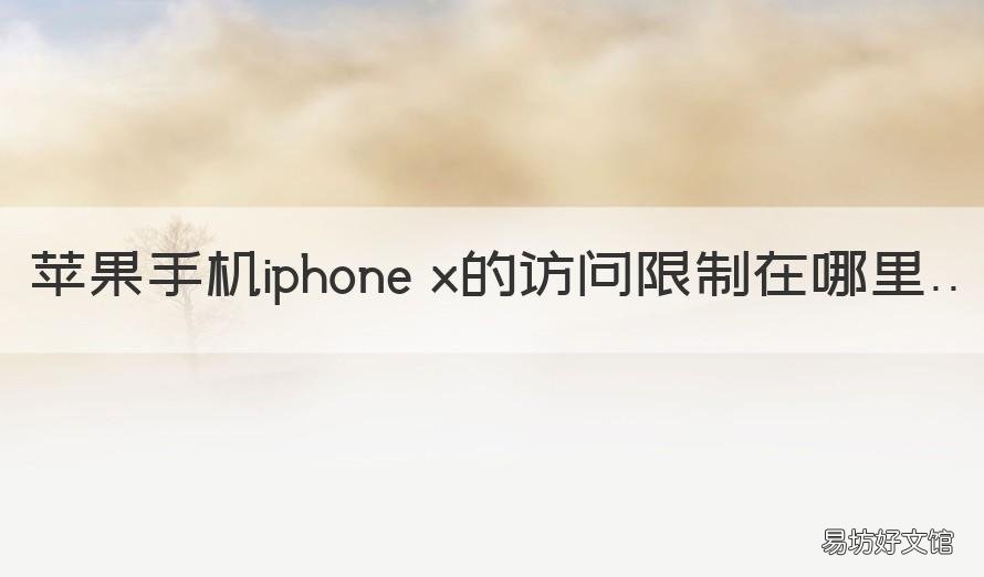 苹果手机iphone x的访问限制在哪里 苹果x手机访问限制在哪里找