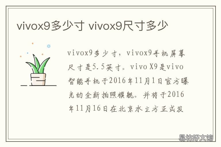 vivox9多少寸 vivox9多少尺寸