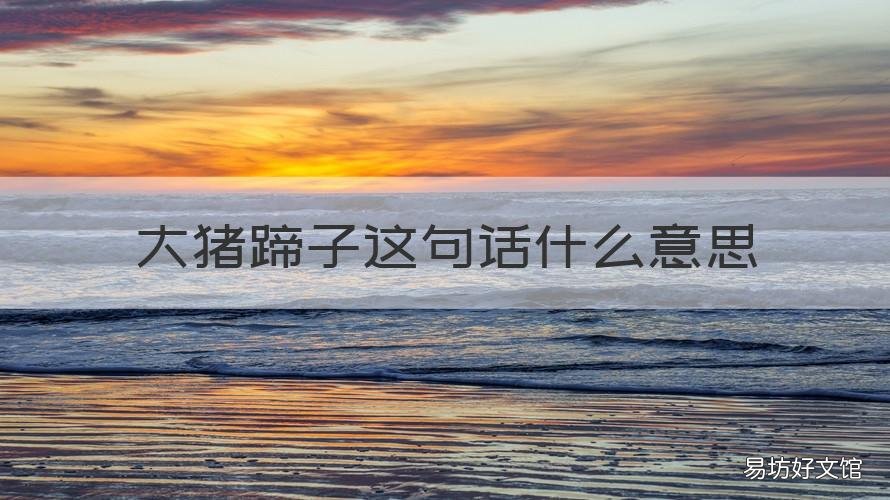大猪蹄子这句话什么意思 这大猪蹄子是什么意思