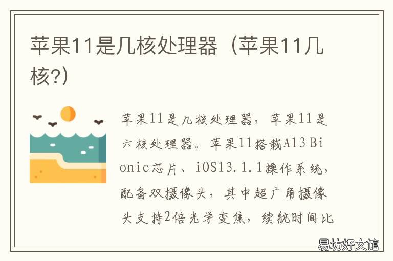 苹果11是几核处理器 iphone 11是几核处理器