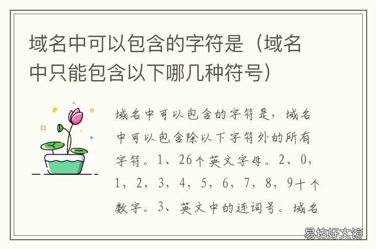 域名中可以包含的字符是 域名中不能包含哪些符号
