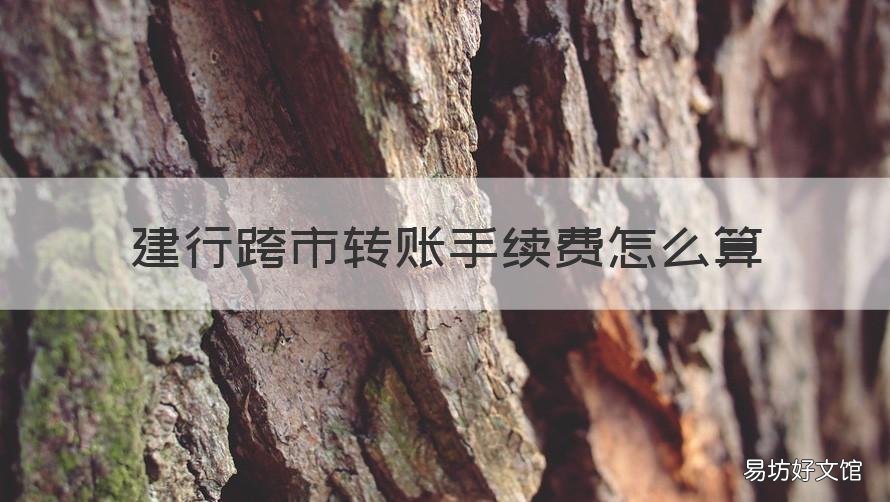 建行跨市转账手续费怎么算 建设银行本市跨行转账手续费