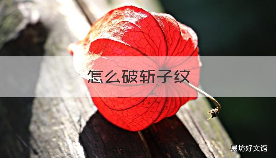 怎么破斩子纹 斩子纹怎么破解