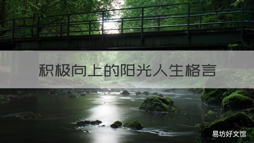 积极向上的阳光人生格言 积极阳光向上的语录