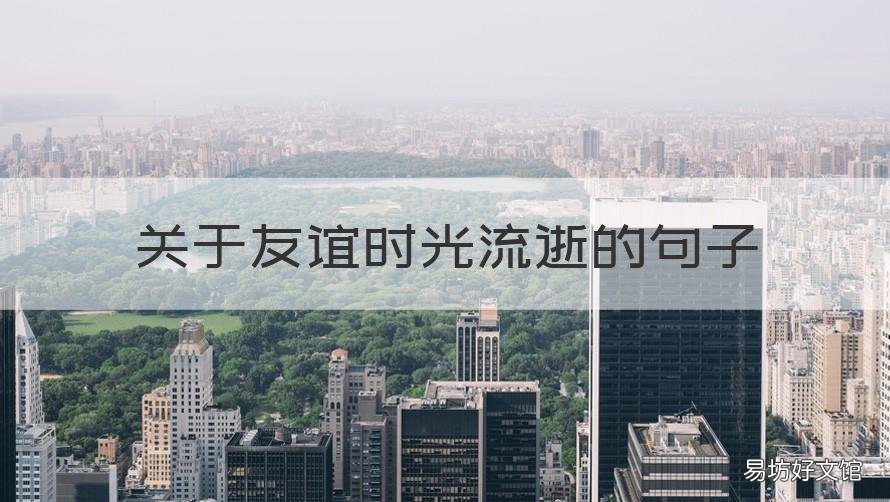 关于友谊时光流逝的句子 形容时光飞逝友谊永存的句子