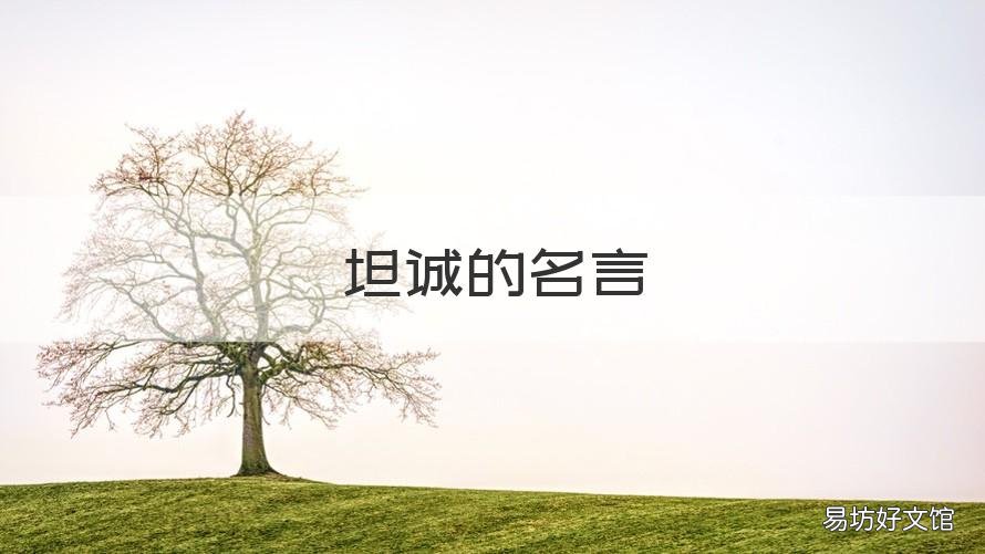 坦诚的名言 坦诚 名言