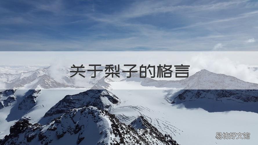 关于梨子的格言 梨子的好句