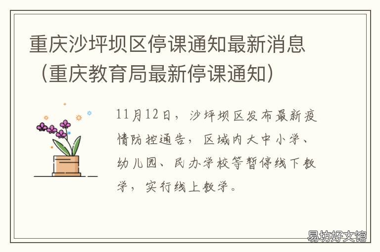重庆沙坪坝区停课通知最新消息 重庆沙坪坝区停课通知最新消息新闻
