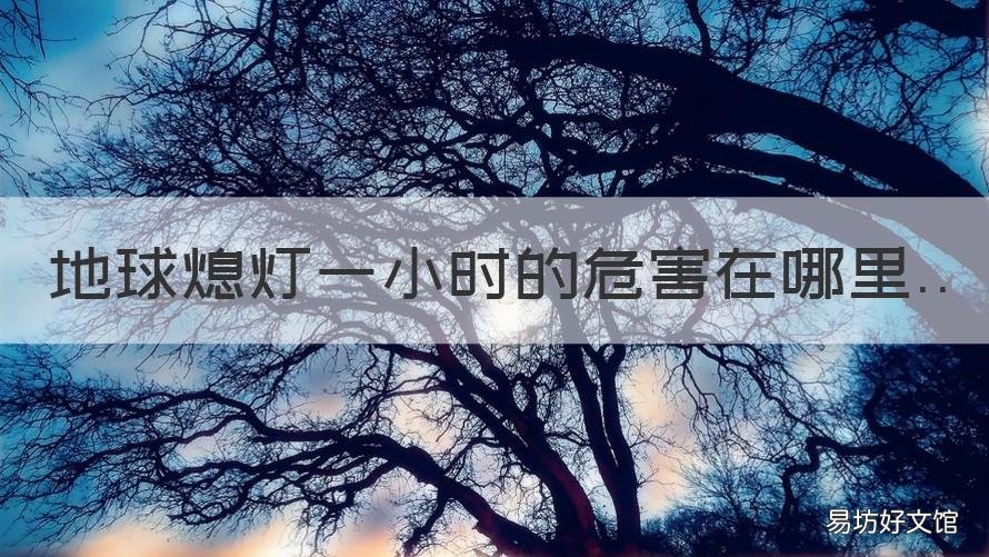 地球熄灯一小时的危害在哪里 地球熄灯1小时