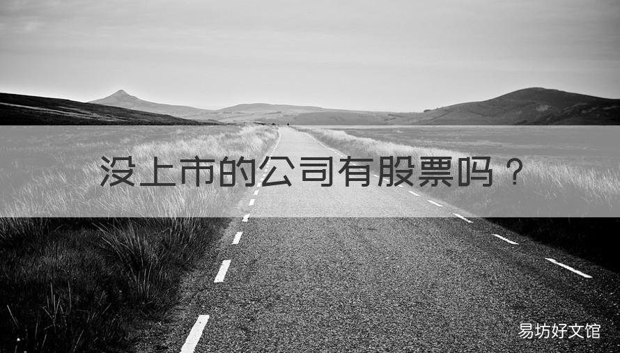 没上市的公司有股票吗 没有上市有股票吗