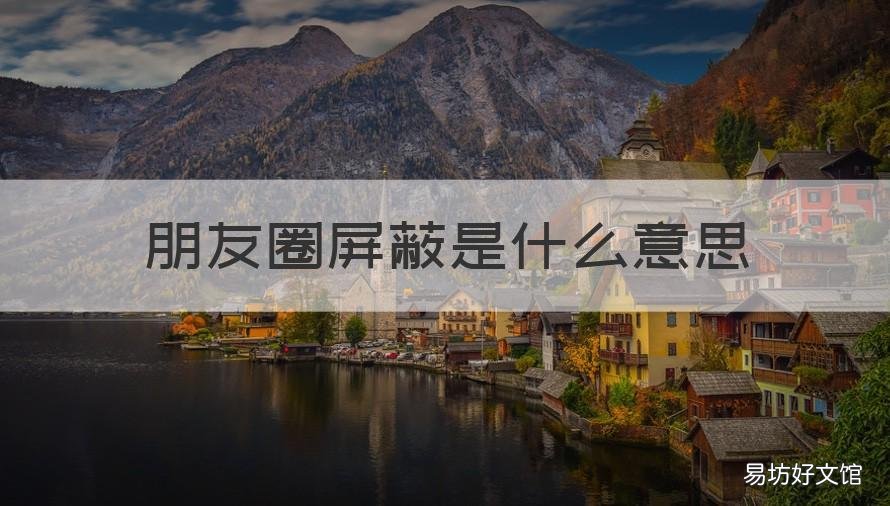朋友圈屏蔽是什么意思 朋友圈屏蔽你是什么意思