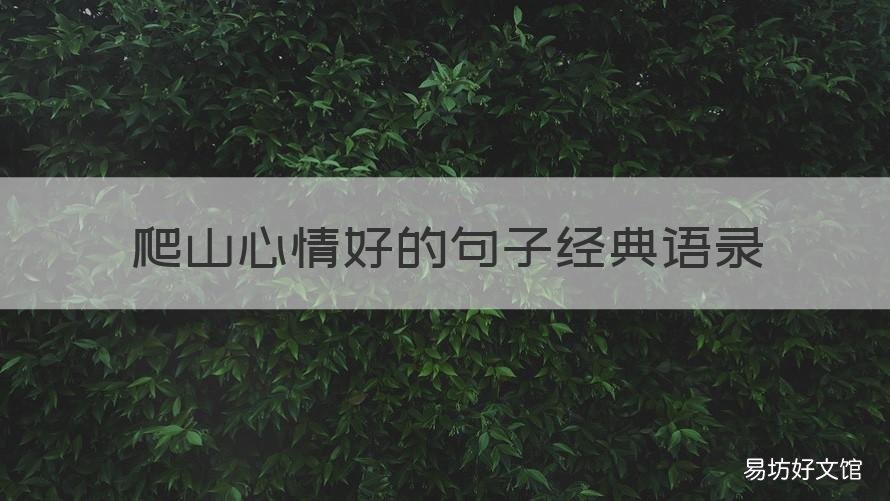 爬山心情好的句子经典语录 爬山心情好的句子经典语录图片