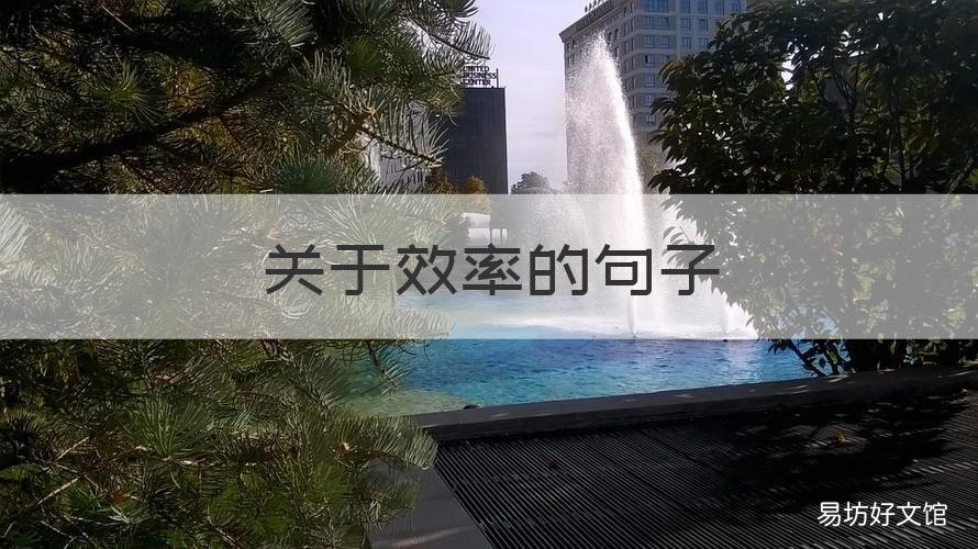 关于效率的句子 关于提高效率的句子