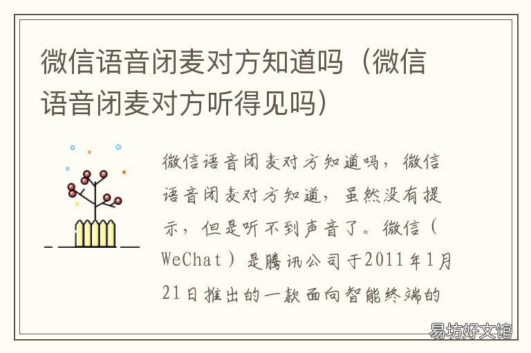 微信语音闭麦对方知道吗 怎么知道微信语音对方有没有闭麦