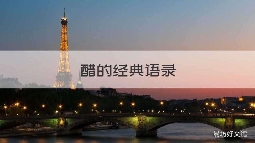 醋的经典语录 醋的优美句子