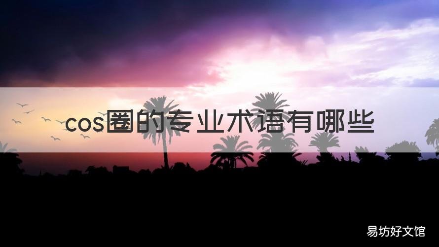 cos圈的专业术语有哪些 cos圈子是什么意思