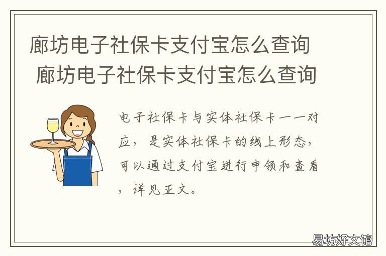 廊坊电子社保卡支付宝怎么查询 支付宝电子社保卡查询社保明细