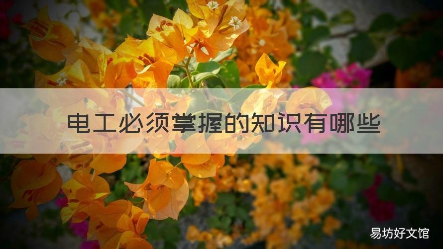 电工必须掌握的知识有哪些 你认为电工应该具备哪些知识