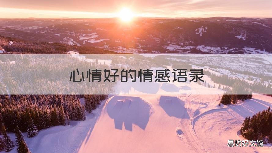 心情好的情感语录 心情好的情感句子