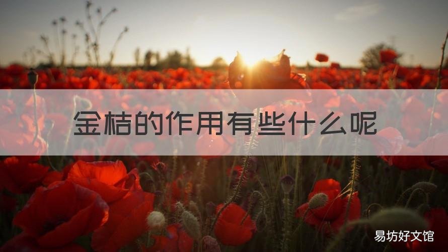 金桔的作用有些什么呢 金桔的作用?