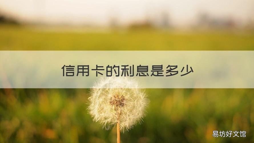 信用卡的利息是多少 信用卡用一万一个月利息是多少