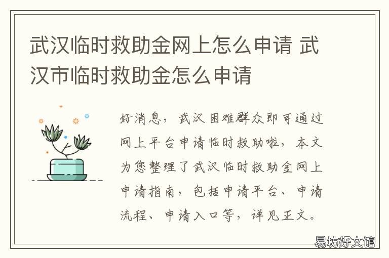 武汉临时救助金网上怎么申请 武汉市社会救助服务热线