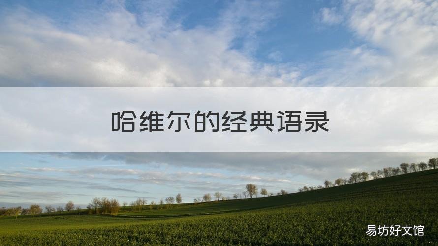 哈维尔的经典语录 哈维尔的故事