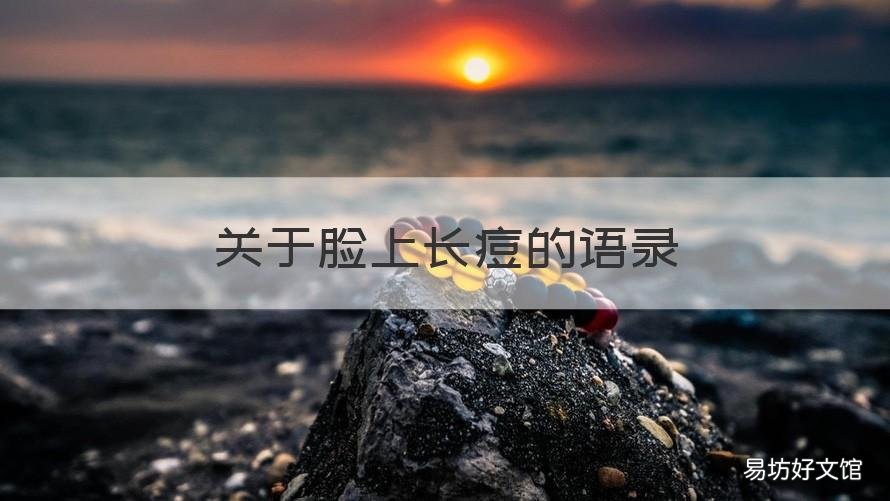 关于脸上长痘的语录 脸上长痘的句子
