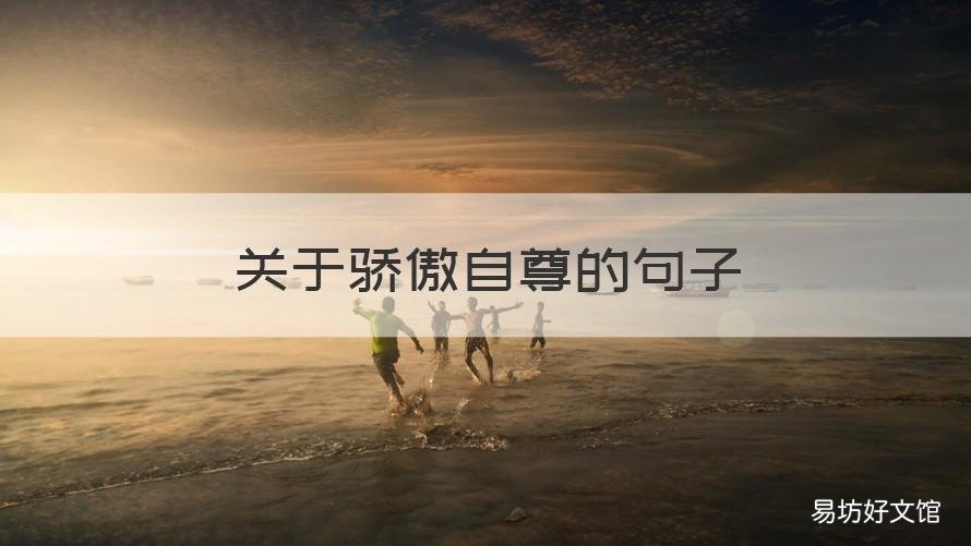 关于骄傲自尊的句子 骄傲自以为是的句子