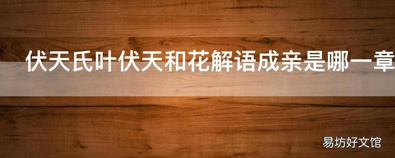 伏天氏叶伏天和花解语成亲是哪一章 伏天氏叶伏天找到花解语了吗