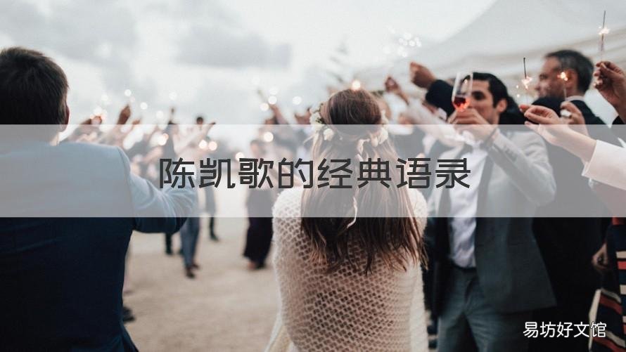 陈凯歌的经典语录 陈凯歌经典台词