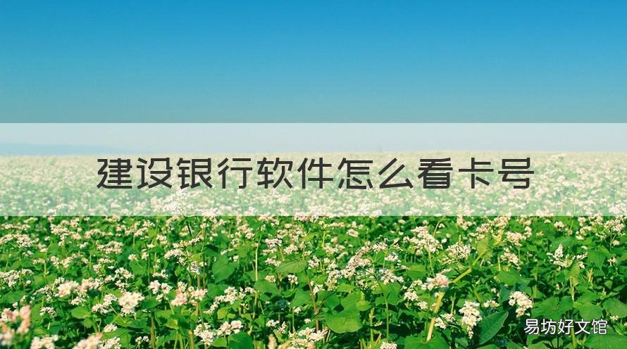 建设银行软件怎么看卡号 中国建设银行软件如何查看卡号