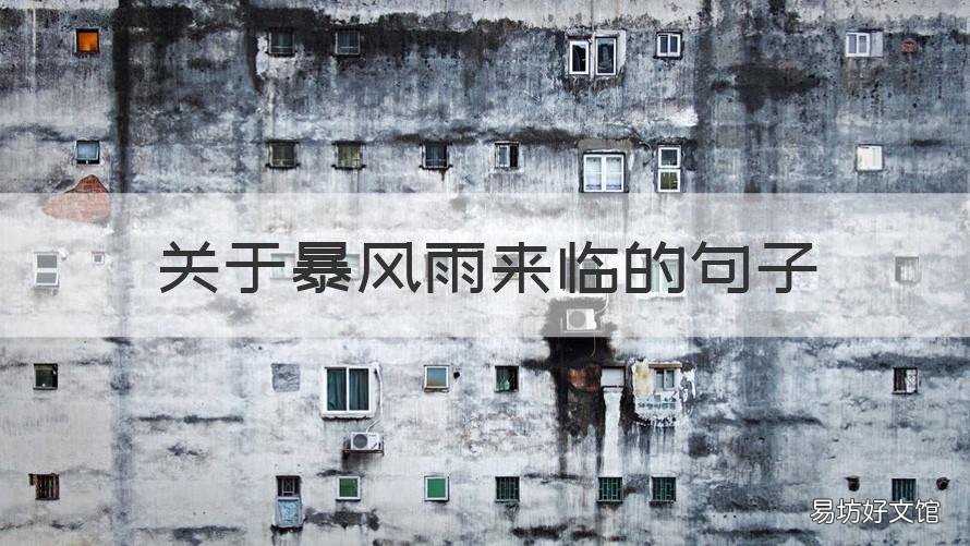 关于暴风雨来临的句子 狂风暴雨来临了的经典句子