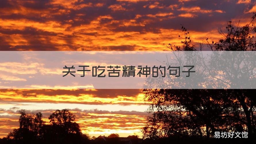 关于吃苦精神的句子 有关吃苦的句子