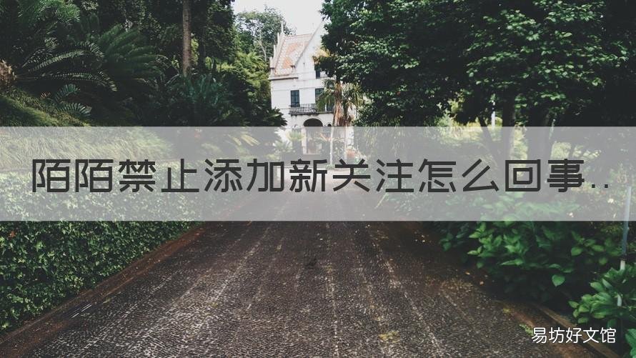 陌陌禁止添加新关注怎么回事 陌陌禁止添加新关注怎么回事儿