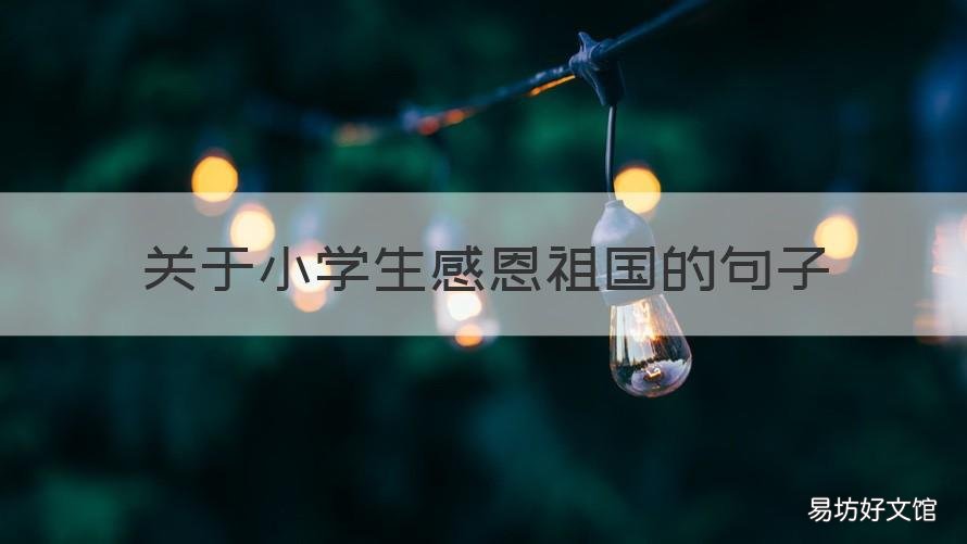 关于小学生感恩祖国的句子 小学生感恩祖国的短句